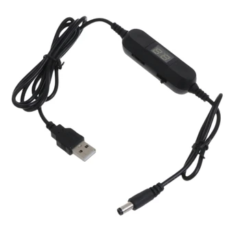 Кабель регулируемого напряжения от USB до 1,5 В 3 В 4,5 В 6 В 8 В 12 В со светодиодным вольтметром 130 см