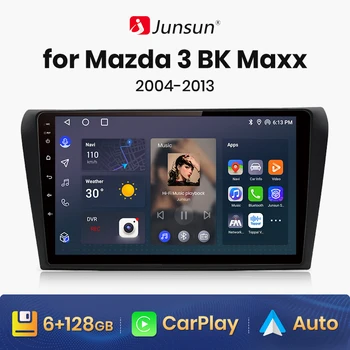 Junsun V1 AI Voice Wireless CarPlay Android Авторадио для Mazda 3 bk maxx axel 2004-2013 4G Автомобильный Мультимедийный GPS 2din автомагнитола