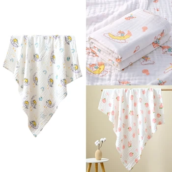 Одеяло для пеленания новорожденных, одеяло для душа с высокой впитывающей способностью, Оберточное полотенце, Детское Летнее Банное полотенце с принтом, Принимающее одеяло 43 ’