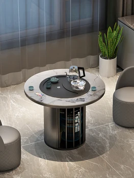 XK Luxury Slate Tea Table Light Роскошный Минималистичный стол-стул с балконным столом для приготовления чая Кунг-фу
