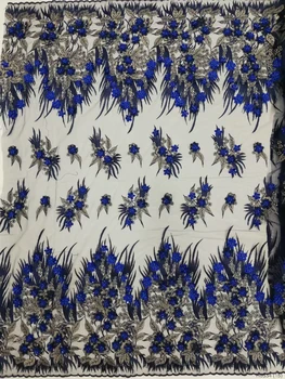 Новейшее популярное Африканское тюлевое сетчатое кружево с бисером из французской высококачественной сетчатой ткани для вечеринки Вечернее платье