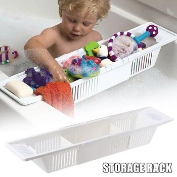 Поддон для ванной Пластиковая корзина для ванной Полка для игрушек для ванной Органайзер Выдвижной Стеллаж для хранения UD88